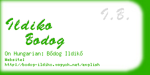 ildiko bodog business card